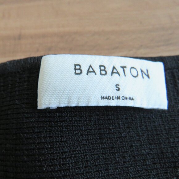 ARITZIA BABATON Sculpt Knit Squareneck Top in Black Ribbed Minimalist - Size S - Picture 12 of 13